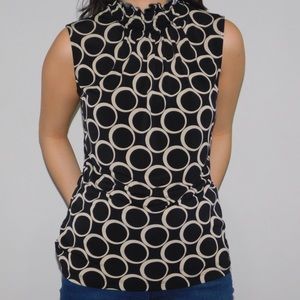 Cute tan and black circle blouse